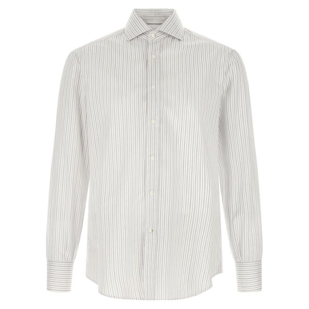 Brunello Cucinelli Blue Cotton Men's Blouse